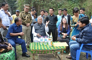 The Governor of Arunachal Pradesh Shri PB Acharya visit Cremation Ground with Local MLA cum Parliamentary secretary Techi Kaso and  members of Itanagar Municipal Council at Karsingsa, Itanagar on 14th March2017. 